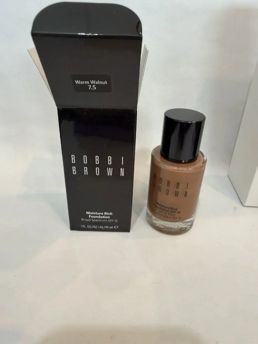 Bobbi Brown Moisture Rich Foundation 1fl Oz #7.5 Warm Walnut New With Box
